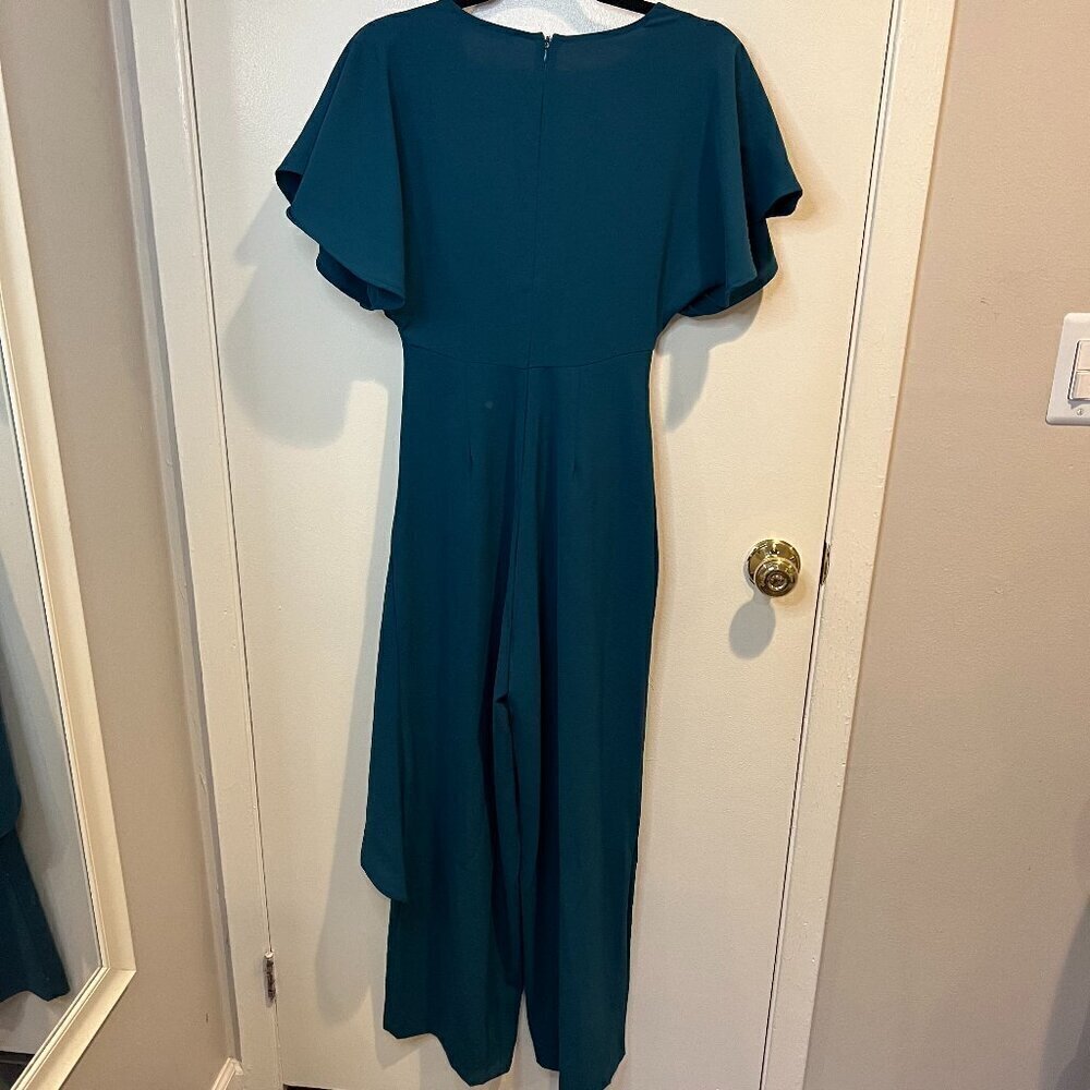 NWT Zara Teal Cross Ruffled Jumpsuit, Size XS - Picture 8 of 15